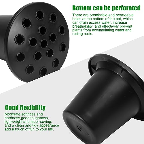 Hoxfly Set of 2 Black Memorial Grave Vases with Lids, Grave Flower Pot - Image 3