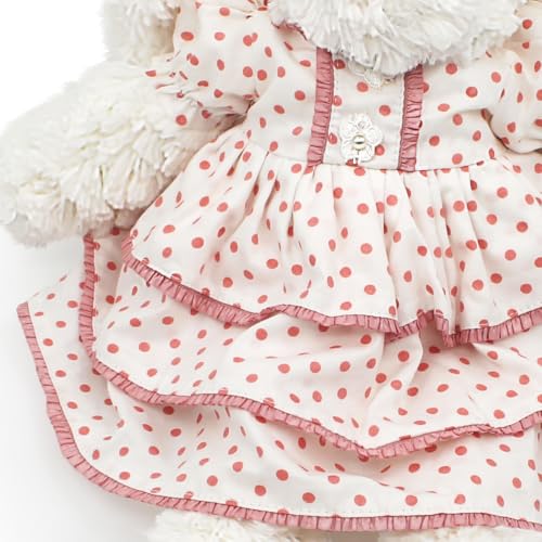 oits cute Floppy Bunny Stuffed Animals in Dress for Baby Girls Plush Toys 18 Inch (Pink Polka-dot Dress) - image 4
