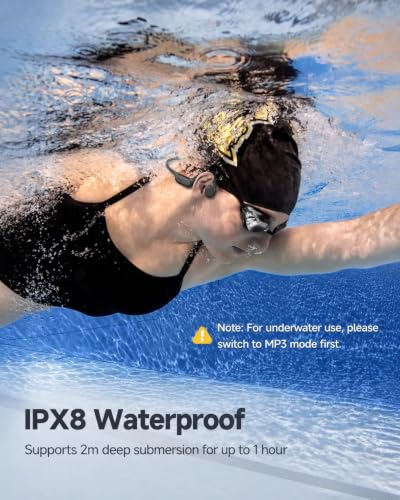 Image of PSIER Bone Conduction Headphones, IPX8 Waterproof Swimming Headphones