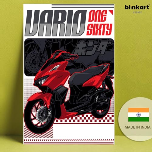 Image of BLINKART Honda Vario 160Car Posters Sticker Gift Items for Boys Room Wall Decor || Comes with Double-Sided Tape|| Decoration Bedroom Living Room Office Studio Decor | 12x18 In (A3) - CAR-311