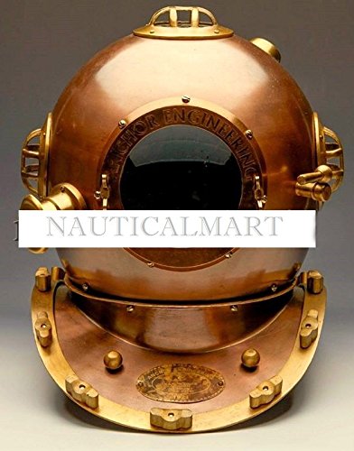 NauticalMart Antique Diving Divers Helmet Steel Brass Solid Mark V 18
