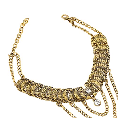 Image of SOHI Contemporary Necklace for Women and Girls, Necklace with Chain detailing for women, Statement jewellery, Fashion Jewellery for women, Imitation, ladies