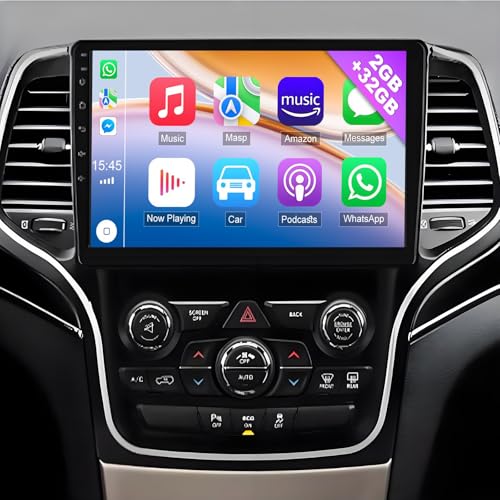 Wireless Carplay Radio for Jeep Grand Cherokee 2014-2022 Stereo, 10.1''