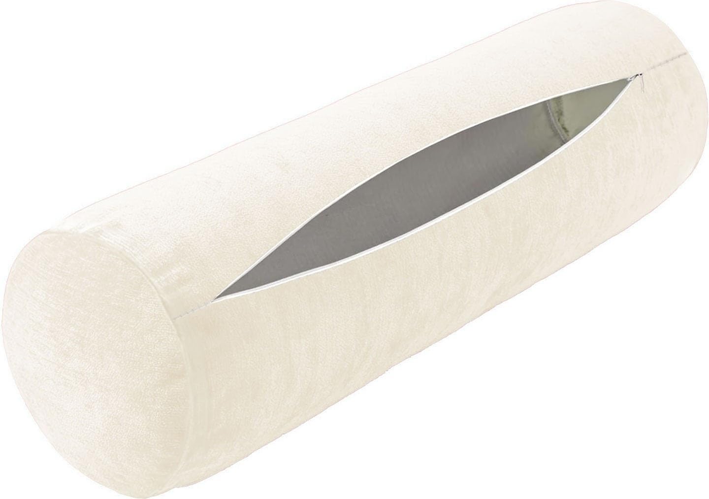 Neck Roll Pillow Case Cover Only - Cervical Pillowcovers with Zipper Cylinder Soft Bolster Pillowcases for Cylindrical Cushion(1,2pcs:40x15cm/16x6")