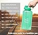 Giotto Large 1 Gallon/128oz (When Full) Motivational Water Bottle with Time Marker & Straw, Leakproof Tritan BPA Free, Ensure You Drink Enough Water Daily for Fitness, Gym and Outdoor Sports-Green