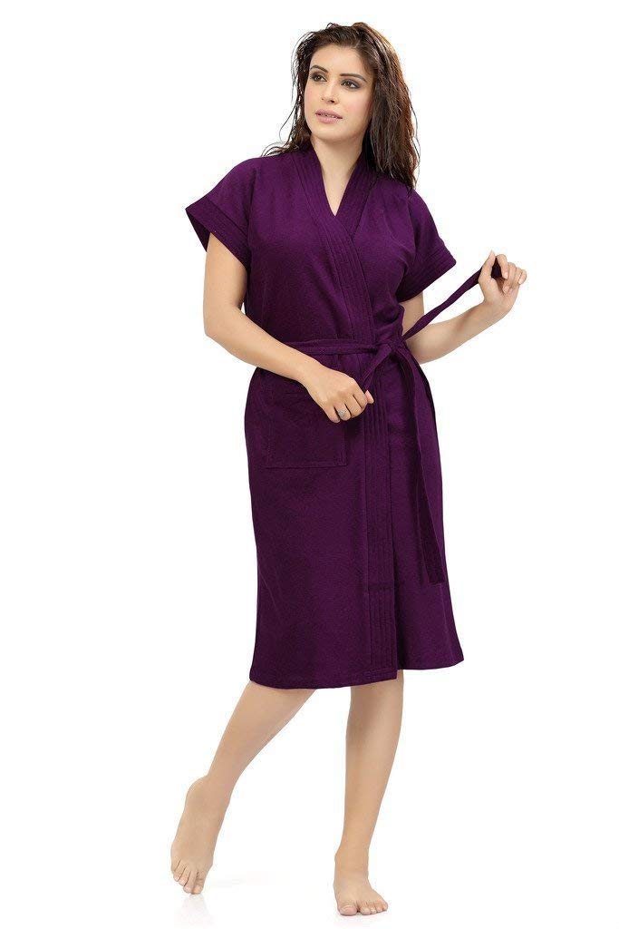 Superior Women's Cotton Bathrobe (Purple, Standard)