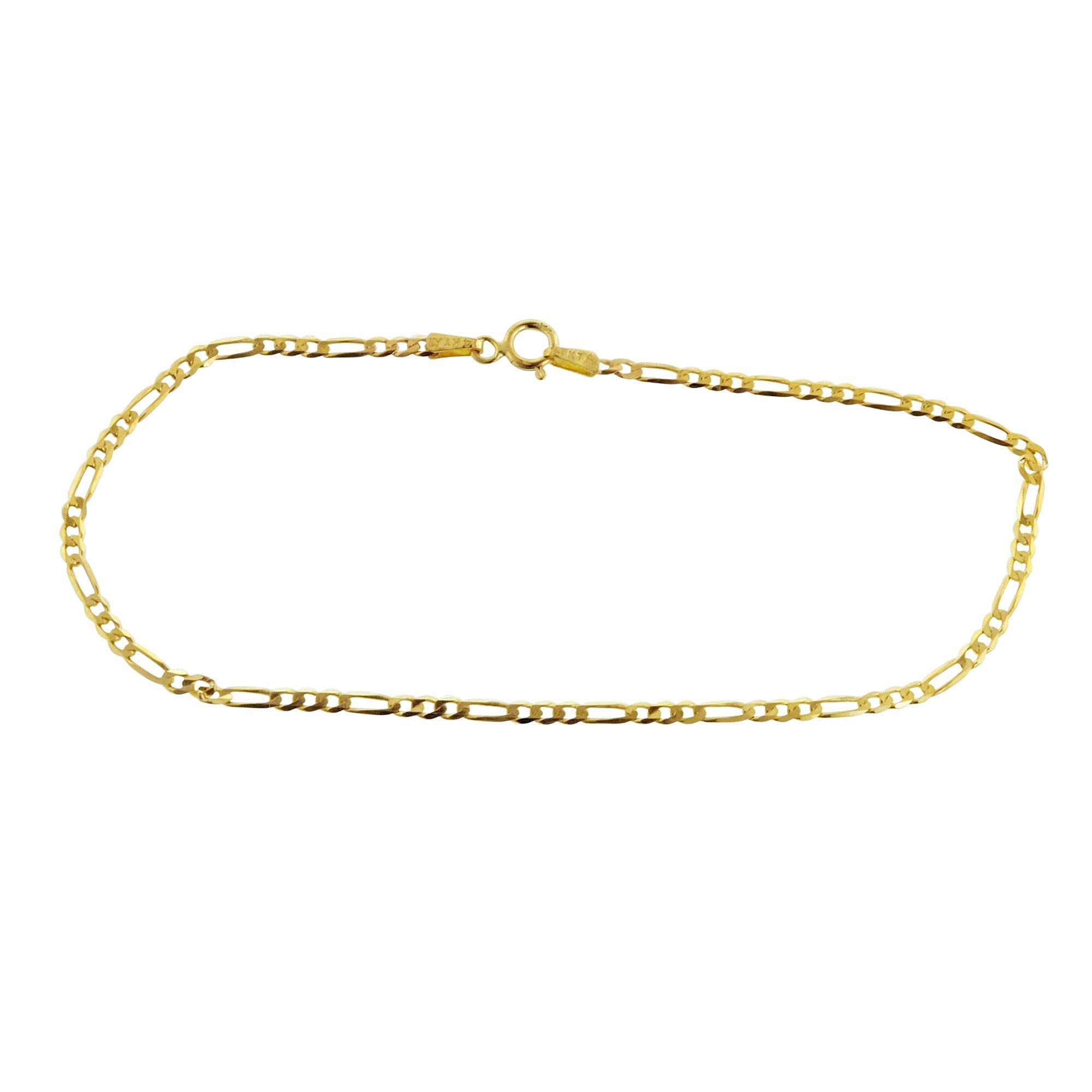 PORI JEWELERS 10K Yellow Gold 3MM Figaro 3+1 Link Chain Necklace - Size 14"-30"