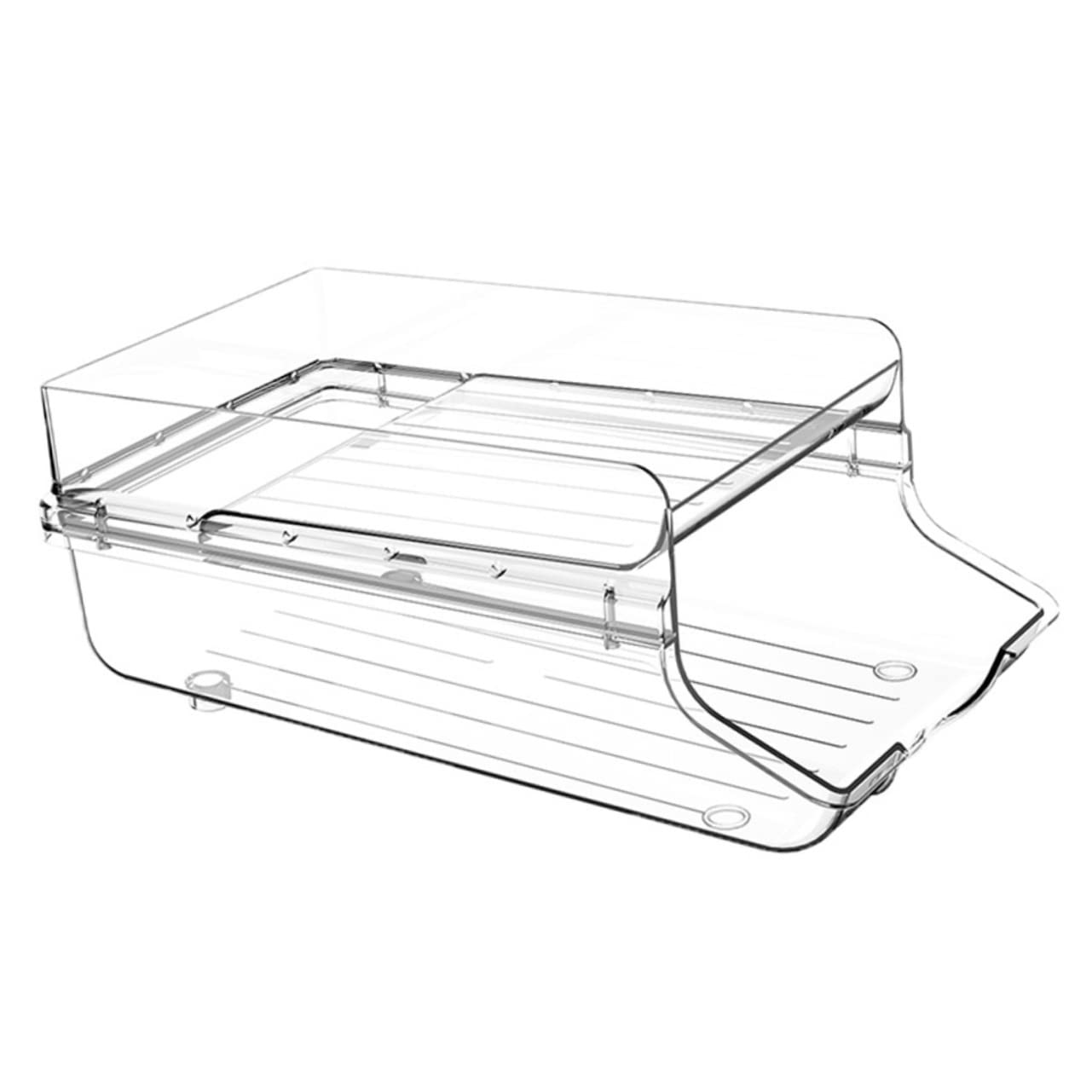 Mikinona Soda Storage Double Layer Drink Organiser Can Dispenser for Fridge Pantry