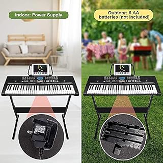 Yahoms Piano à clavier électronique portable Piano numérique 61 touches pour débutants avec touches d’éclairage, système… - Les Beatles, Paul McCartney, John Lennon, RIngo Starr, George Harrison Yahoms Piano à clavier électronique portable Piano numérique 61 touches pour débutants avec touches d'éclairage, système… – Image 5