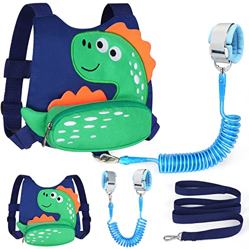 Image of Toddler Harness Leash with Anti Lost Wrist Link, Accmor Cute Dinosaur Kids Harness Children Leash for Outdoor Travel, Adorable Baby Anti Lost Leash Walking Wristband Assistant Strap Keep Babies Close