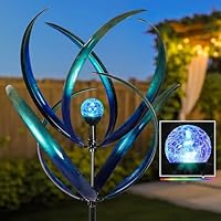 Pure Echo Windspinners Voor Tuin En Tuin, Buiten Groot Metaal, 84 Inch Kinetische Windspinner Windsculpturen Windmolen Decor Lotus 1923870745