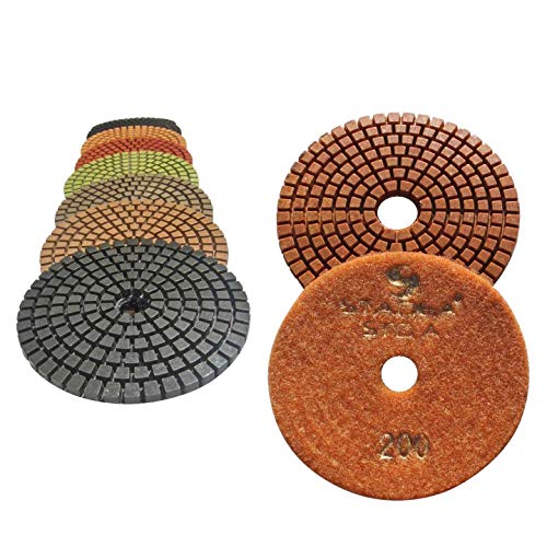 Marble Sanding Pads Diamond Pads Discs Granite Concrete Glass Stone Polishing by STADEA, 4 Inch Grit 200-5 Pieces