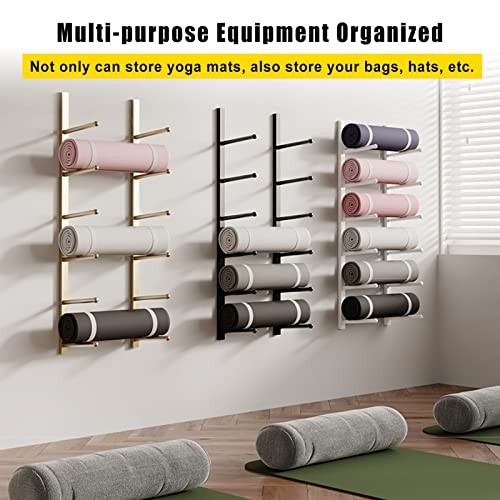 Stocke des haltères et kettlebells sur ce support de tapis de yoga mural