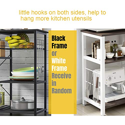 SogesHome 3-Tier Microwave Stand Cart with Storage and Drawer Kitchen Baker's Rack Workstation Shelf Black, SH-W5s-BK