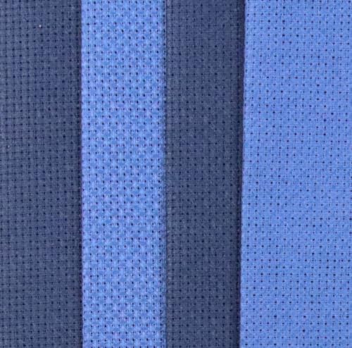 Image of KCS 4 /6 pc of 12 inch x 18 inch(30cmx45cm) 16 Count Cotton Aida Cloth Cross Stitch Fabric (4 pc,Jeans Blue+Navy Blue)