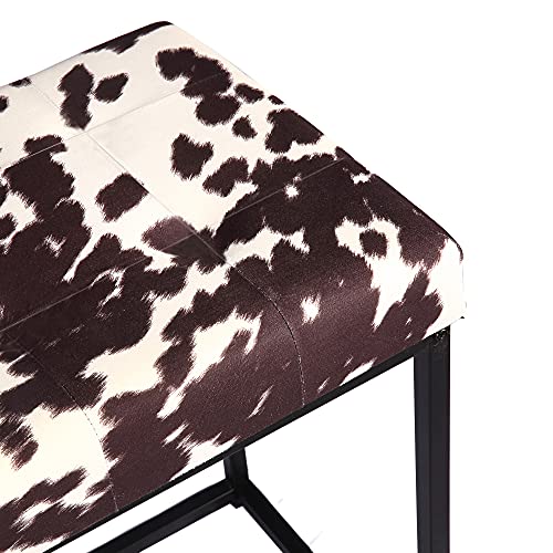 Gia Design Group 24'' Brown Cow Counter Height Bar Stool Set Of 2 ,Backless Metal Base Stools With Upholstered Seat For Kitchen, Supports Weight Up To 300 Pounds #TOP4