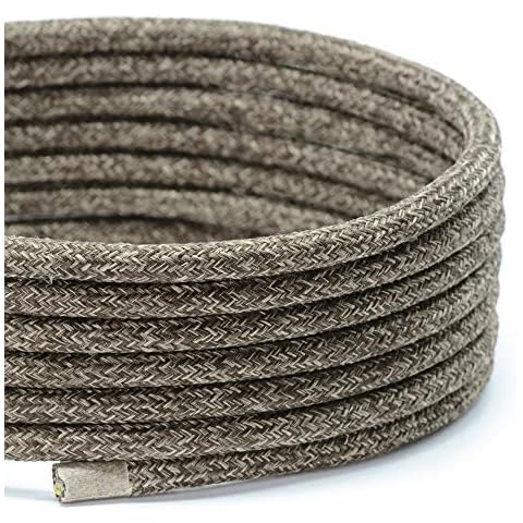TheCable.Store 3 Core Round Speckled Brown Flex Cable 0.75mm Vintage Fabric Braided (10 Metres) Cover
