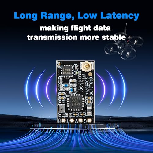 C8 ELRS V3 Fernsteuerung mit Nano Empfänger CR8 für FPV-Drohnen/Tiny Whoop/Fixed Wing, FPV-Drohnen-Simulator-Controller für Anfänger, Modus 2 (C8 ELRS Controller & Empfänger)