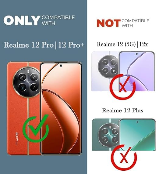 Image of Jkobi Lifetime Anti-Yellow MagSafe Compatible Clear Back Cover Case for Realme 12 Pro Plus | Realme 12 Pro (Sleek Hard Crystal | Shockproof and Camera Protection)