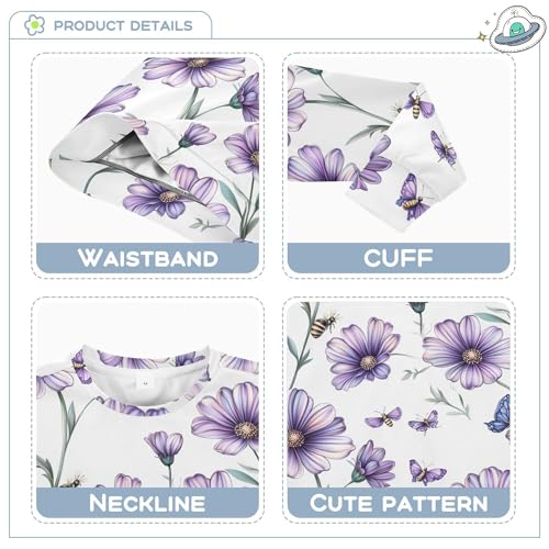 JUNZAN Beauty Osteospermum White Kids Girls Sweatshirt Hoodie Crewneck Tops Clothing Shirts Camping 4T3