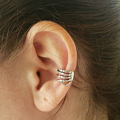 Skeleton Hand Ear Cuffs Skeleton Hand Earrings Halloween Earrings For Women Girls Halloween Clip On Earrings Skeleton Hand Earrings Halloween Jewelry Gifts (Silver) #TOP3