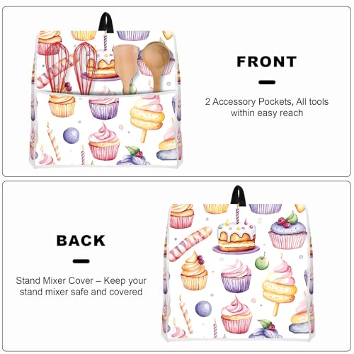 Image of Kitchen Dust Cover Compatible with 4.5 5 6 8 quart Stand Mixer | Kitchen Appliance Protective Covers with Top Handle and Pocket