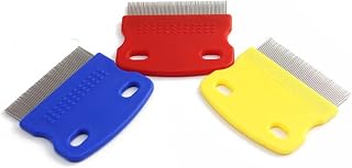 KALLORY Pet Grooming Tool Dog Brush Stainless Steel Comb for Dog Cat Easy De-shedding Comfortable Handheld Design Random Color