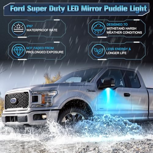 Lámparas LED Ice Blue para espejos Ford F150 y Super Duty miniatura 7