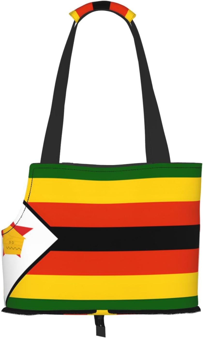 Flag of Zimbabwe Dog Purse Carrier,Pet Tote Bag, Bag for Small Dogs Cats Puppy