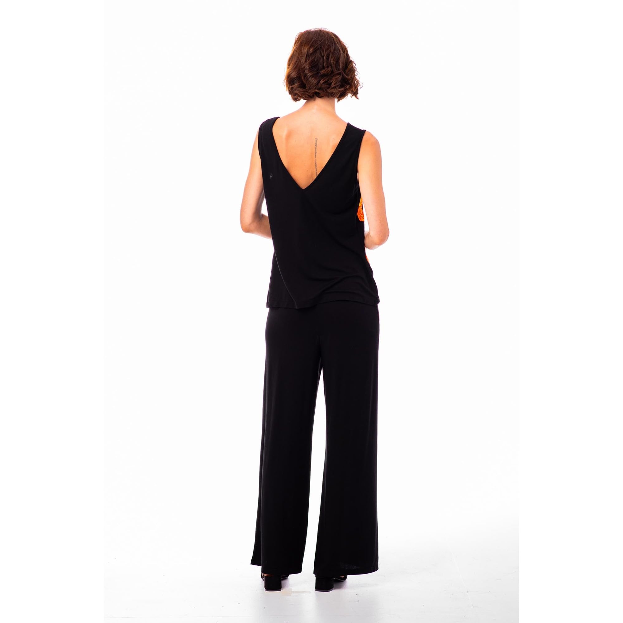 Mamatayoe Top Arte para Mujer – Top Negro sin Mangas para Eventos con Aplicaciones Bordadas, Tallas S-XXL