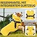 Eyein Hunderegenmantel, Wasserdichter Regenmantel mit Abnehmbarer Kapuze und Brustgeschirre, Reflektierender Hunde Regenmantel mit Atmungsaktives Netzfutter für kleine Mittelgroße und große Hunde, S