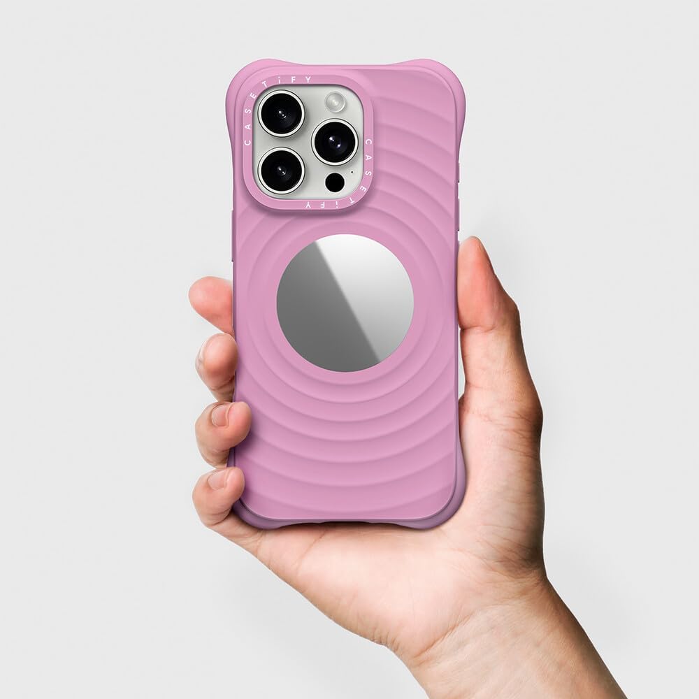 CASETiFY Ripple Mirror Case for iPhone 16 Pro Max [Silicone/Reflective/2X Military Grade Drop Tested/Compatible with Magsafe] - Radish - Image 4