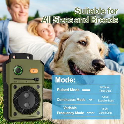 YEOWWW! Anti Barking Device for Dogs, Rechargeable Ultrasonic Dog Control Devices Up to 50 Ft Range with 3 Modes,Silencer Sonic Barking Deterrent Indoor/Outdoor Safe for Dog & People V1 - Thumbnail 3