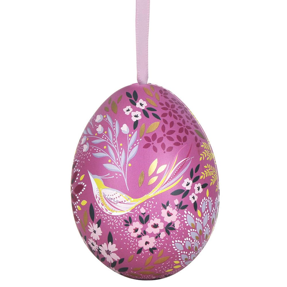 That's Crackers Lavender Bird | Sara Miller | Two Part Hanging Easter Egg | Fillable Tin | 7cm
