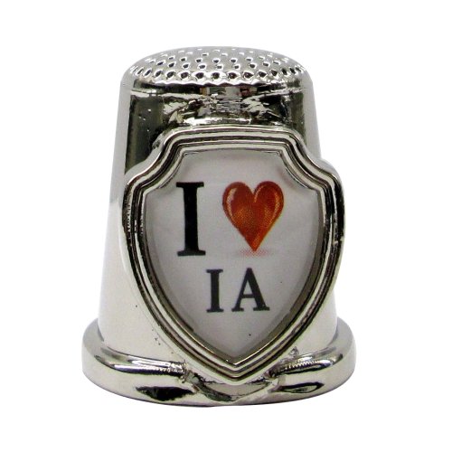 Souvenir Thimble - I love IA - Iowa