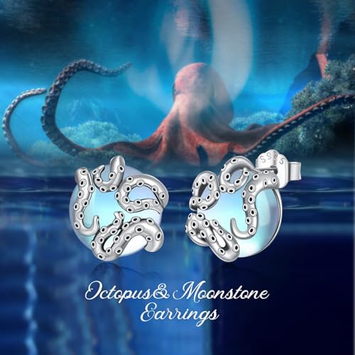 Bijoux océan : offrez la pieuvre argent et sa pierre de lune - 6