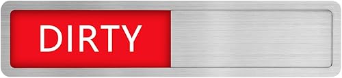 Miniatura 6 de Kichwit Imán de acero inoxidable para lavavajillas Clean Dirty Sign, plateado, 7 x 1.6 pulgadas