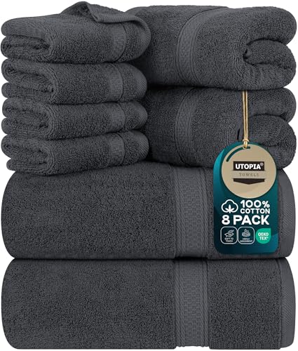 Utopia Towels 8 Piece Premium Towel Set, 2 Bath, 2