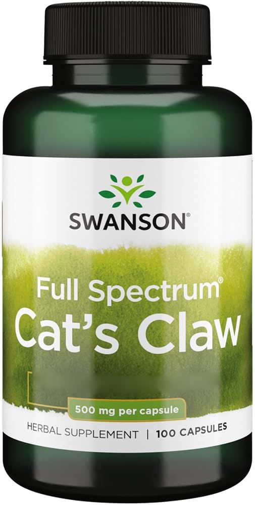 – Swanson, Cat's Claw, 500mg, 100 Capsules, High Strength, Laboratory Tested, SOYA Free, Gluten Free, Non-GMO