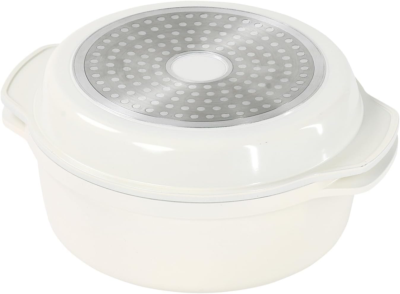 PEARL METAL Serafino HC-1448 Two-Handled Pot, Waterless Pot, 7.9 inches (20 cm), Ceramic Coating, Induction Compatible, Gas Fire Compatible, PFOA PTFE Free, PFAS Free, Harmless Substance Free