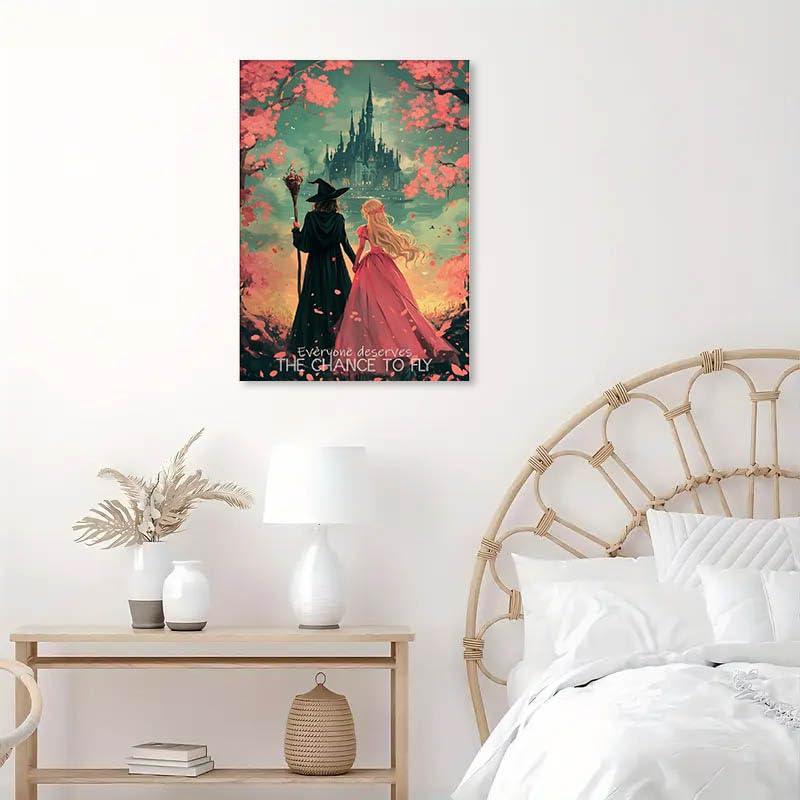 Image of Witch Stamped Cross Stitch Kits for Adults -Princess Embroidery Kits for Beginners Adults,11 CT Patterns Dimensions Counted Cross Stitch Kits for Adults Arts Craft 12x16 inch