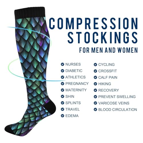 Image of Compression Socks for Women & Men, Knee High Socks for Circulation Medical Running Athletic Nurse Travel