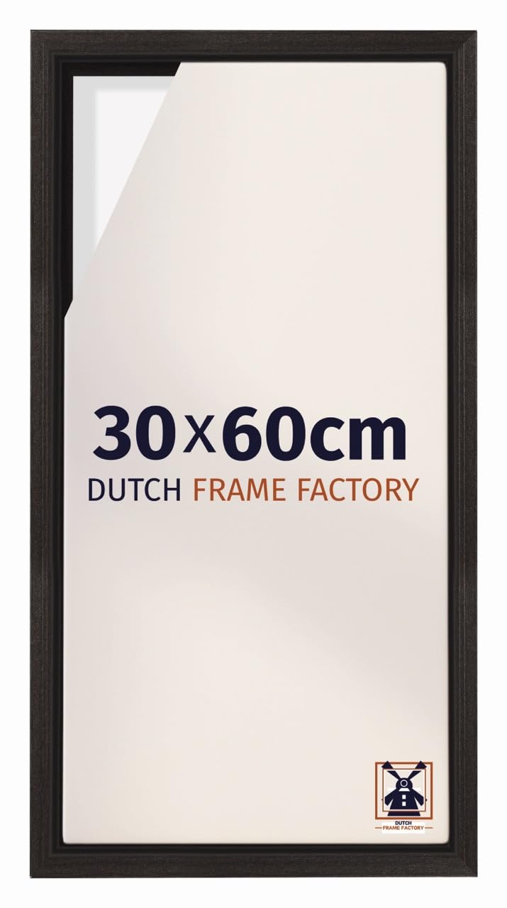 Dutch Frame Factory - Schattenfugenrahmen 30x60 - Oak Dark - Rahmen für Leinwand Bilder auf Keilrahmen - MDF - Lausanne