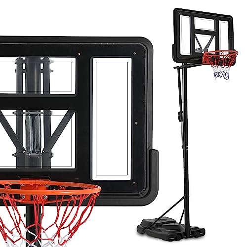 Magshion 7-10ft Adjustable Height Basketball Hoop Backboard System, 33 Inch Backboard Wheels Fillable Base, Portable Basketball Goals Indoor Outdoor Play Use for Teenagers Youth