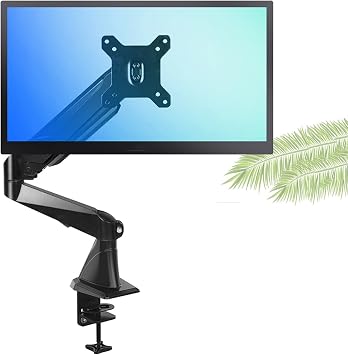 Monitor Desktop Mounting Bracket Monitor Arm Single Monitor Desk Mount Long Arm Monitor Stand Mount With Gas Spring Wall-mounted Height Adjustable VESA Bracket for 15"-27" Screen Computer Monitor Stan