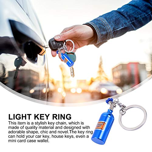 BESPORTBLE 2 Pcs Azul Mini Garrafa de Óxido Nitroso Chaveiro Modelos de Peças Automotivas Modelo de