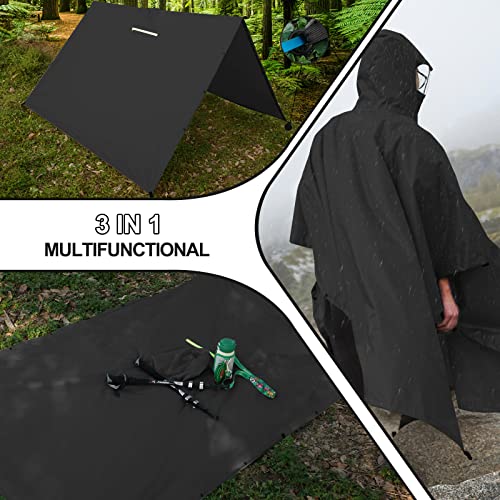 Andake Waterproof Durable Rain Poncho,Reusable Rain Jacket For Outdoor Activities And Emergencies,Lightweight, Wrinkle-Resistant Rain Gear With Transparent Viewing Window, For Men And Women #TOP4