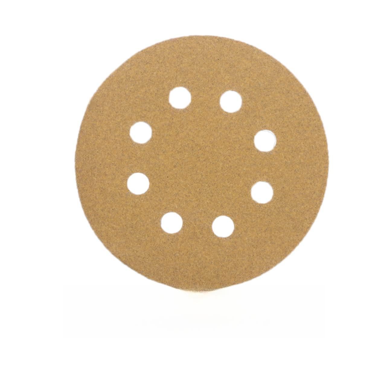 SOLUSTRE Round Sanding Pads for Orbital Sander 5 Inch 8 Hole 120 Grit Hook Loop Sanding Discs Dustless Sandpaper Pads