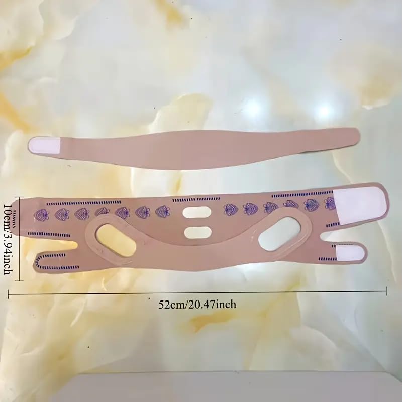 FEORA V Line Face Lifting Device Jaw Line Shaper Double Chin Lift Mask Double Chin Reducer Jaw Line Shaper Lift Mask Face Toning Belts Anti-wrinkle Skin Tightening Belt Face Lifting Mask (Pink)