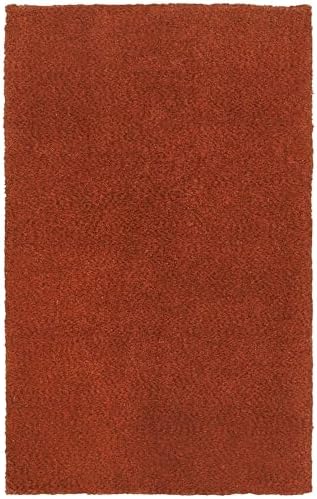 Oriental Weavers Heavenly Hand-Made Shag Area Rug - 73406-8' x 11' - in Solid Rust Red - Plush Soft Shag, Modern Style, Hand-Made, Stain Resistant, Dining, Living Room Rug